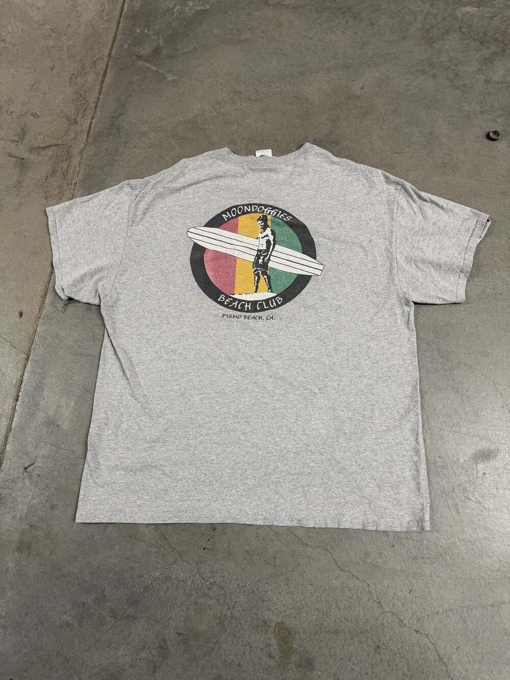 Vintage Moondoggies Beach Club Pismo Beach CA Size XL Surf Graphic Tee